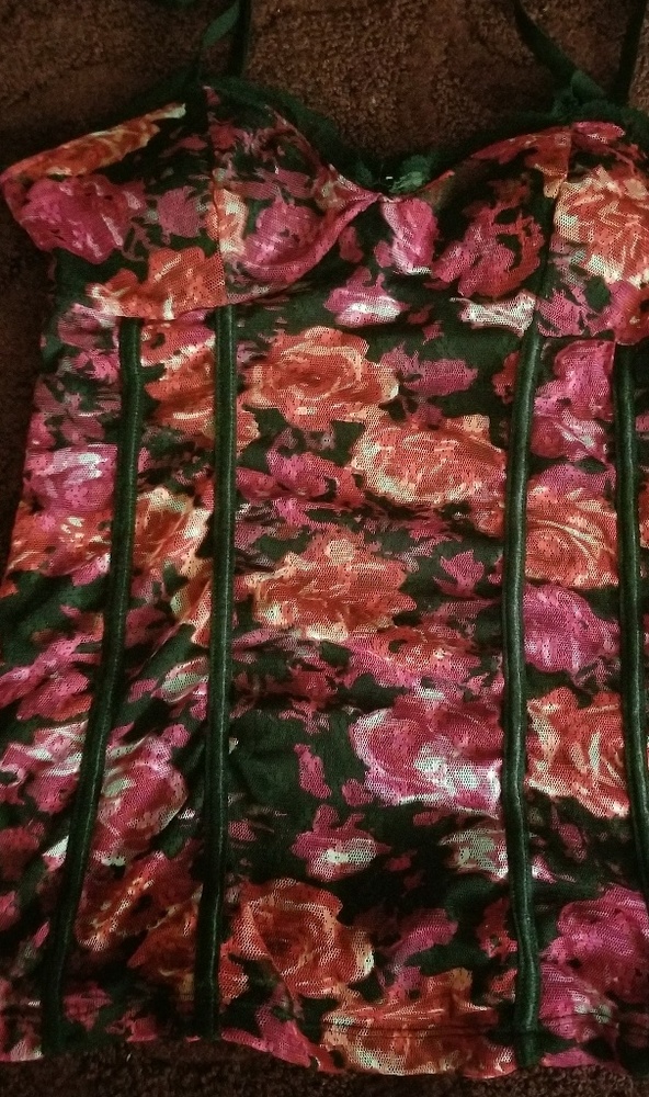 Floral corset style tank top
